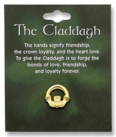 Gold Claddagh Pin, Small
