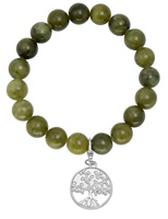 Connemara Marble Stretch Bracelet With Tree of Life Charm