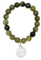 Connemara Marble Stretch Bracelet With 4 Trinity Charm