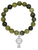 Image for Connemara Marble Stretch Bracelet With Celtic Cross Charm