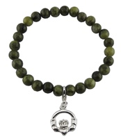 Image for Connemara Marble Stretch Bracelet With Claddagh Charm