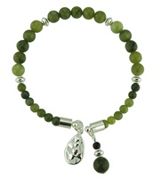 Image for Connemara Marble Open Bracelet Tear Drop Shamrock