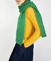 Image for 100% Merino Wool Aran Scarf, Green Marl