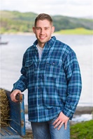 Image for Lee Valley Men’s Flannel Fleece Lined Shirt - Blue Navy Check