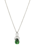 Image for Sterling Silver Emerald Trinity Knot Necklace with Cubic Zirconia