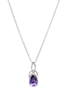 Image for Sterling Silver Amethyst Trinity Knot Necklace with Cubic Zirconia
