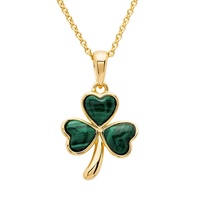 Image for 14kt Gold Vermeil Malachite Shamrock Pendant