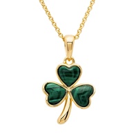 Image for 14kt Gold Vermeil Malachite Shamrock Pendant