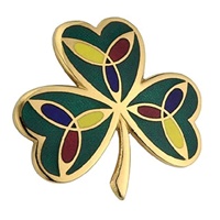 Image for Gold Plated Green Shamrock Brooch