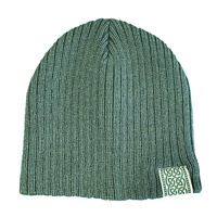 Book of Kells Knitted Beanie Hat, Thyme Green