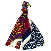 Book of Kells Large Celtic Scarf, Burgundy/Navy