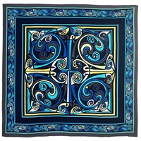 Image for Book of Kells Large Square Celtic Scarf, Blue/Lemon