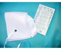 Image for Keepsake Baby Bonnet with Lace Trim and Shamrock