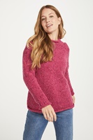 Brackloon Tweed Roll Neck Ladies Sweater, Pink Heather