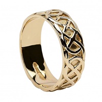 Image for Celtic 14K Gold Sheelin Wide Irish Wedding Band Sizes 9 to 13