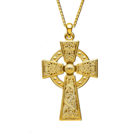 Image for 14K Gold Vermeil Celtic Warrior Celtic Cross 24 Inch Chain