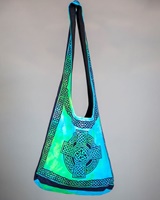 Image for India Arts Cotton Celtic Cross Bag, Turquoise Tie Dye
