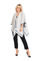 Image for Jimmy Hourihan Reversible Heringbone Shawl Dove / Tangerine