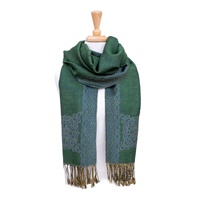 Mary Celtic Knot Reversible Scarf, Green/Blue