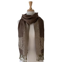 Image for Mary Celtic Knot Reversible Scarf, Light Brown/Beige