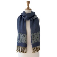 Image for Mary Celtic Knot Reversible Scarf, Denim/Light Blue