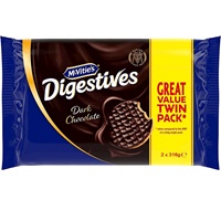Image for McVities Dark Chocolate Digestives Biscuits Twin Pack 632g