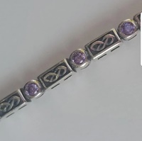 Image for Sterling Silver Celtic Knot Tennis Bracelet Amethyst