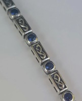 Image for Sterling Silver Celtic Knot Tennis Bracelet Sapphire
