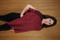 Image for Irish Linen and Silk Wallace Shawl, Bordeaux