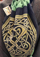 Image for India Arts Cotton Celtic Knots Backpack, Green Black