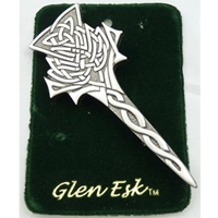 Image for GM Belt Antique Silver Finish Highland Thistle Kilt Pin