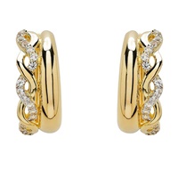Image for 14kt Gold Vermeil Lab White Sapphire Celtic Hoop Earrings
