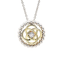 Image for Sterling Silver CZ Celtic Knot Necklace with 1M Gold Plate