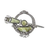 Image for Rhodium Plated Connemara Marble Tara Brooch
