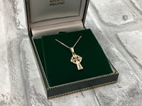 Image for 14K Yellow Gold Doublesided Celtic Cross