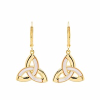 Image for 14kt Gold Vermeil Mother of Pearl CelticTrinity Knot Earrings