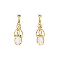 Image for 14kt Gold Vermeil Mother of Pearl Celtic Earrings
