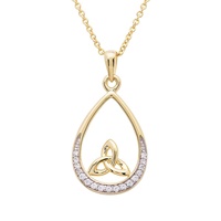 14kt Gold Vermeil Tear Drop Trinity Knot Pendant