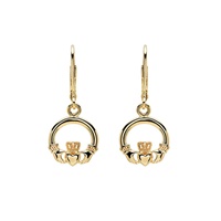 14kt Gold Vermeil Claddagh Drop Earrings