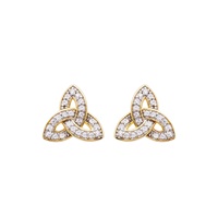 14kt Gold Vermeil CZ Trinity Knot stud Earrings