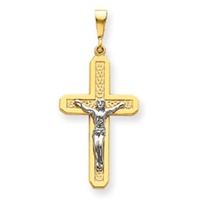 14kt Gold Two Toned Crucifix Pendant