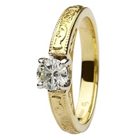 Coleen 14kt Yellow and White Gold Round Cut Engagement Ring