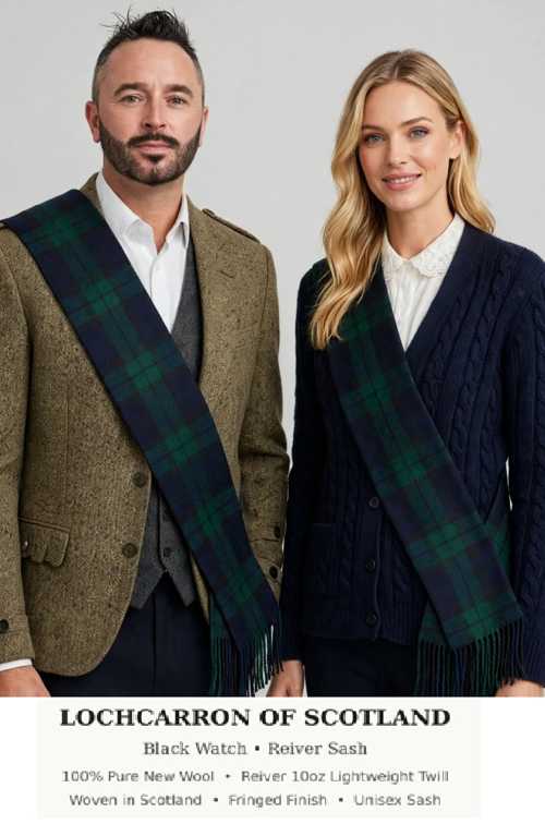 Image for Black Watch Tartan Wool Sash Made in Scotland