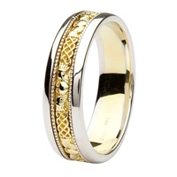 Image for Coleen 14kt White/Yellow Gold Gents Wedding Band