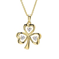 Image for 14kt Gold Vermeil Shamrock White Sapphire Necklace