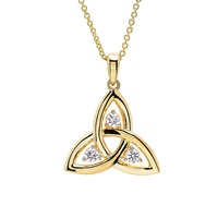 Image for 14kt Gold Vermeil Trinity Knot White Sapphire Necklace 19.42mm