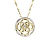 Image for 14kt Gold Vermeil Celtic White Sapphire Necklace