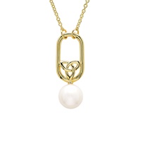 Image for 14kt Gold Vermeil Celtic Pearl Necklace