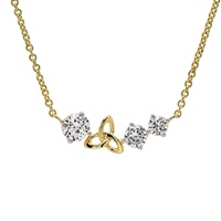 Image for 14kt Gold Vermeil Trinity Knot White Sapphire Necklace 20mm