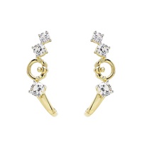 Image for 14kt Gold Vermeil Claddagh White Sapphire Earrings